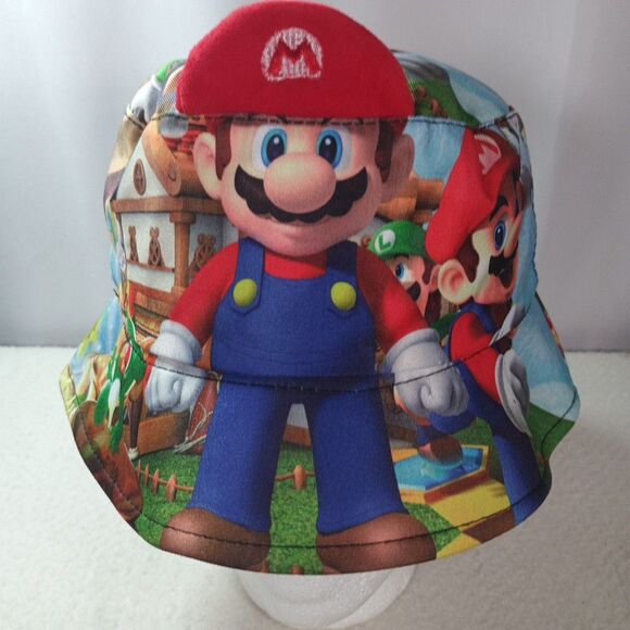 Super Mario Bros Reversible Bucket Hat Youth OSFM Nintendo Mario - Picture 1 of 8